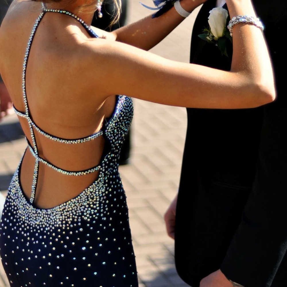 jovani bedazzled jersey gown